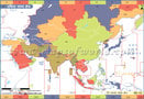 एशिया समय क्षेत्र मानचित्र