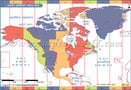 उत्तरी अमेरिका समय क्षेत्र मानचित्र